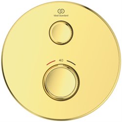 Mitigeur thermostatique à encastrer Ceratherm Navigo Design rond 1 sortie Or brossé