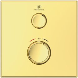 Mitigeur thermostatique à encastrer Ceratherm Navigo Design carré 1 sortie Or brossé