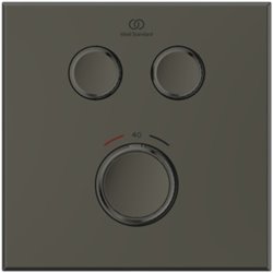Mitigeur thermostatique à encastrer Ceratherm Navigo Design carré 2 sorties Gris magnétique