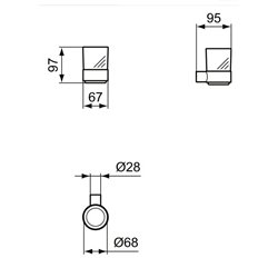 Porte brosse à dents Rond ∅68 mm Chromé