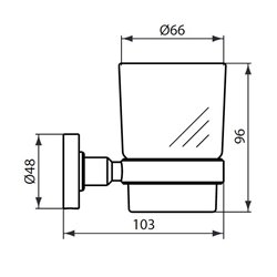 Porte brosse à dents Rond ∅66 mm Chromé