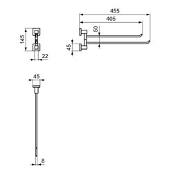 Porte serviette mural double Chromé 45,5 cm E2200AA Ideal Standard