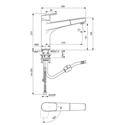 Mitigeur cuisine monotrou Ceraplan Bec tube haut Douchette Extractible 1 jet