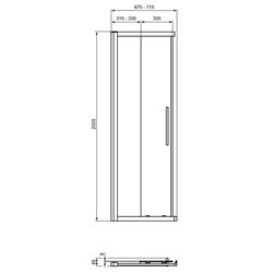 Paroi de douche I.life accès d'angle 70 cm 
