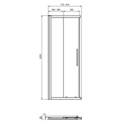 Paroi de douche I.life accès d'angle 80 cm 