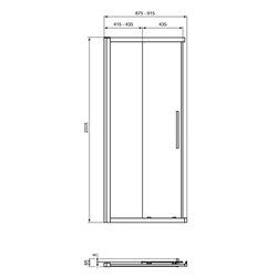 Paroi de douche I.life accès d'angle 90 cm 