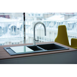 Mitigeur cuisine Eos Neo douchette double jet inox