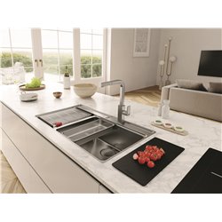 Evier Mythos inox Slimtop MYX 211-86 Egouttoir à droite 1 cuve