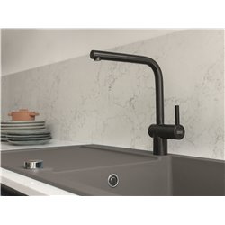 Mitigeur cuisine Atlas Neo Douchette Monojet  Inox Noir