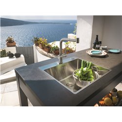 Mitigeur cuisine Atlas Neo Douchette Double-jets Inox