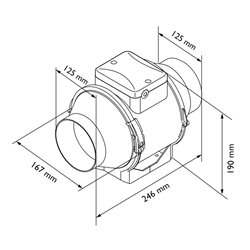 Ventilateur de conduit In Line XS 125 280 m3/h
