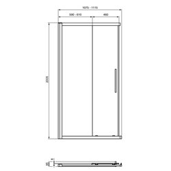 Paroi de douche I.life accès d'angle 110 cm 