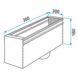 Plénum en acier MT F3 sur l'arrière ⌀160 mm 300x300 mm