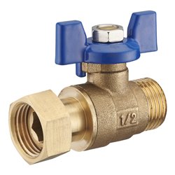 Vanne de dérivation à manette bleue 07655 Ø F1/2 - M1/2 mm