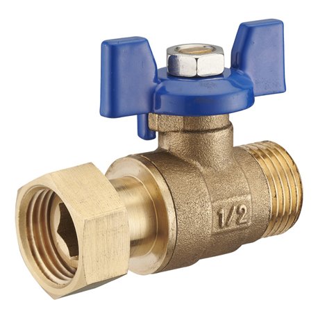 Vanne de dérivation à manette bleue 07655 Ø F1/2 - M1/2 mm