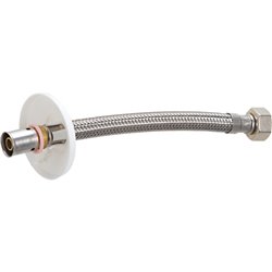 Flexible pour raccordement WC 17142 Ø 12 mm + rose articulée blanche