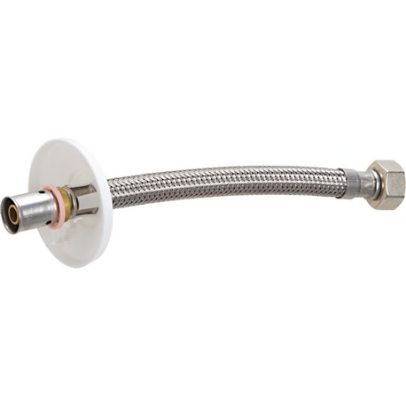 Flexible pour raccordement WC 17142 Ø 12 mm + rose articulée blanche