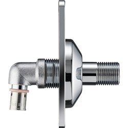 Raccord coudé R-Fix Radiateur sèche serviette chromé 07660 Ø 12 mm à sertir