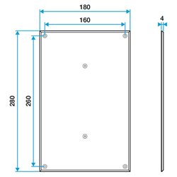 Platine d'obturation 180x280 mm