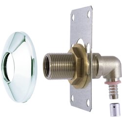 Raccord coudé R-Fix extérieur rosace chromée 07355 Ø 16 mm à sertir