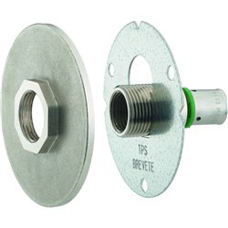 Raccord droit R-Fix extérieur confort nickelé platine seule 07778 Ø 16 mm à sertir