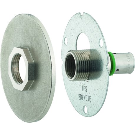 Raccord droit R-Fix extérieur confort nickelé platine seule 07778 Ø 16 mm à sertir