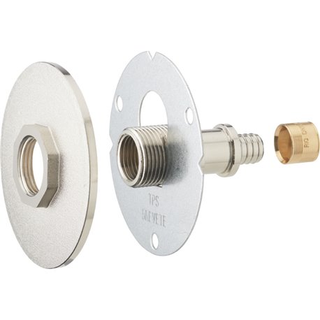 Raccord droit R-Fix extérieur confort nickelé platine seule 07775 Ø 12 mm à glissement