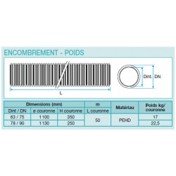 Conduit circulaire antibactérien blanc Ø 90 , référence: 11091854, Aldes Optiflex