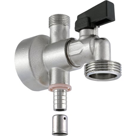 Raccord À sertir Applique piquage confort avec robinet 17338 Ø 3/8-3/4-PER 12 mm