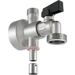 Raccord À sertir Applique piquage confort avec robinet 17339 Ø 3/8-3/4-PER 16 mm