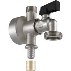 Raccord À glissement Applique piquage confort avec robinet 16338 Ø 3/8-3/4-PER 12 mm