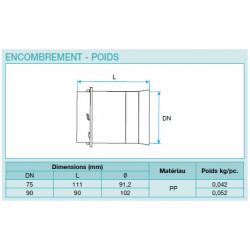 Raccord Caisson circulaire Ø 90 , référence: 11091891, Aldes Optiflex