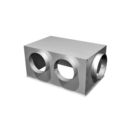Plénum acier reprise latérale 3858504 600x600 mm 2xØ200 mm + 1xØ250 mm Plénum acier reprise latérale 3858504 600x600 mm 2xØ200 mm + 1xØ250 mm