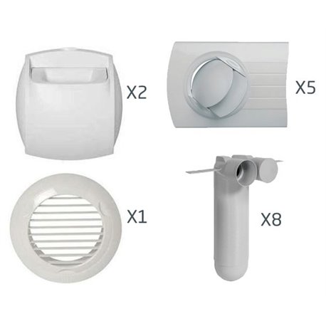 Kit Bouche auto extraction T3/T4 Ø75mm Optiflex