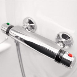 Cabine de douche Kineprime Glass 100x80 cm angle Mécanique Portes coulissantes Receveur 9 cm