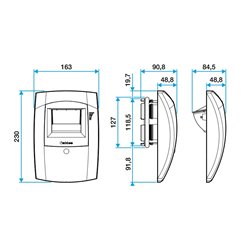Bouche VMC hygroréglable Bahia Curve L C32 Cordelette Ø125 mm 10/50 m3/h