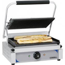 Grill panini plaques rainurées - lisses CGPRL 2200 Watts inox et noir