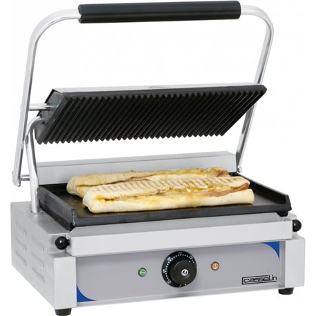 Grill panini plaques rainurées - lisses CGPRL 2200 Watts inox et noir