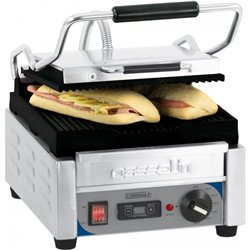 Grill panini premium plaques rainurées CGPRRPPT 2000 Watts inox et noir, avec minuteur