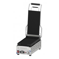 Grill panini compact premium plaques rainurées CGPRRXSPT 2400 Watts inox et noir, avec minuteur