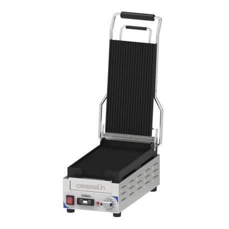 Grill panini compact premium plaques rainurées CGPRRXSPT 2400 Watts inox et noir, avec minuteur
