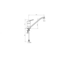 Mitigeur cuisine Adele H 297 mm bec tube  mobile