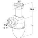 Siphon lavabo 0201282 Avec joints intégrés