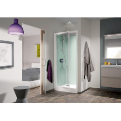 Cabine de douche Kineprime Glass C niche Thermostatique Porte pivotante 70x70cm