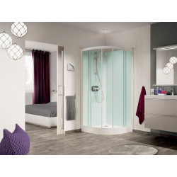Cabine de douche Kineprime Glass R80 Receveur 9 cm Portes pivotantes Thermostatique 80X80 cm