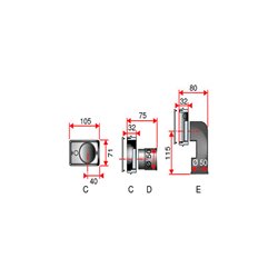 Contre-prise Living Anthracite Raccord droit