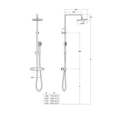 Colonne de douche téléscopique Victoria-T Plus Thermostatique Chromé