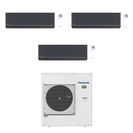 Climatiseur tri split Etherea CU-4Z80TBE, Tailles 20 + 20 + 35 Graphite R32