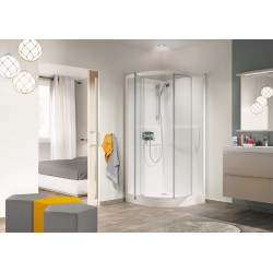 Cabine de douche Kineprime R80 Thermostatique Portes coulissantes Receveur 18 cm 80x80 cm