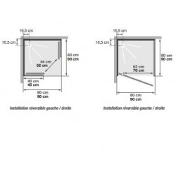Cabine de douche Eden C80 Portes coulissantes Receveur 9 cm 80x80cm 